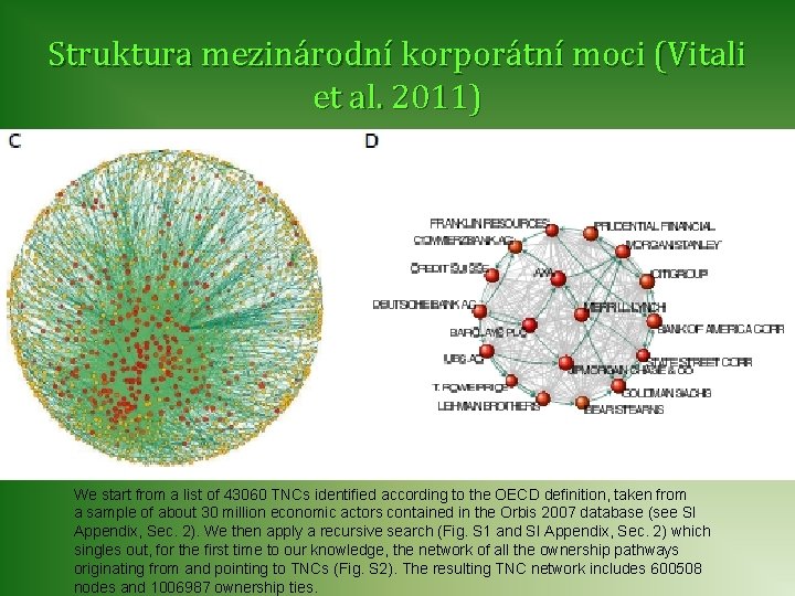 Struktura mezinárodní korporátní moci (Vitali et al. 2011) We start from a list of