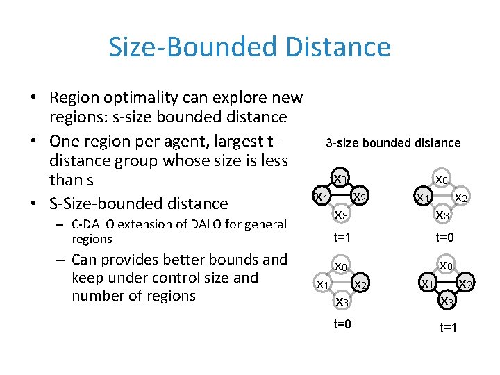 Size-Bounded Distance • Region optimality can explore new regions: s-size bounded distance • One