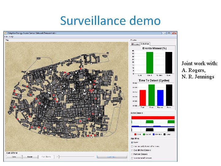 Surveillance demo Joint work with: A. Rogers, N. R. Jennings 
