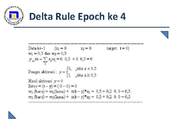 Delta Rule Epoch ke 4 