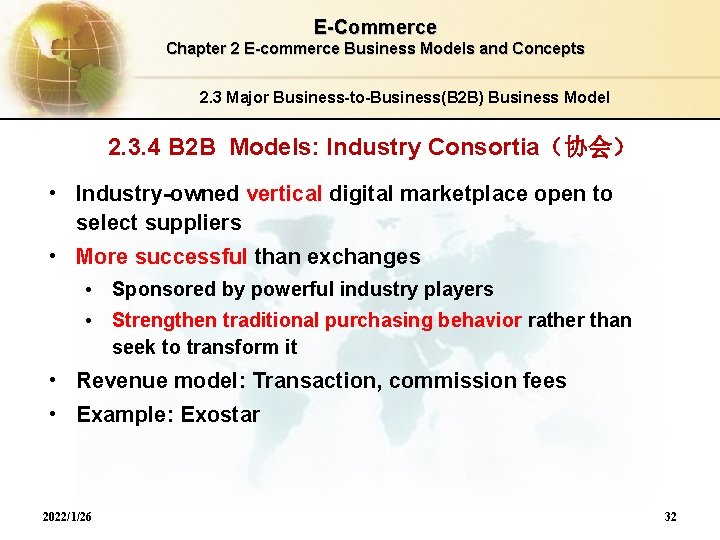 E-Commerce Chapter 2 E-commerce Business Models and Concepts 2. 3 Major Business-to-Business(B 2 B)