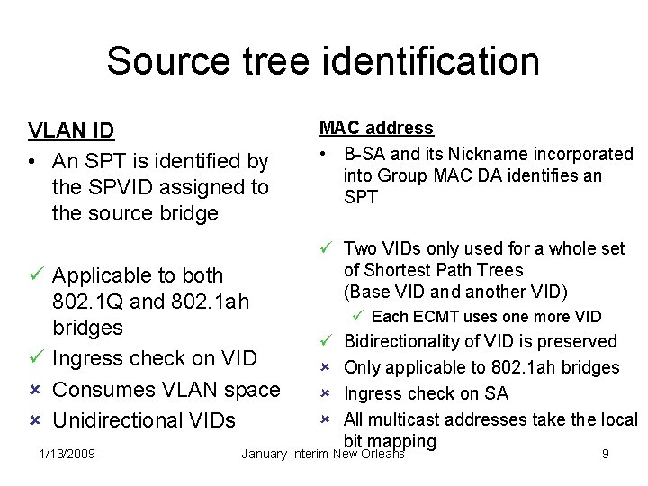 Source tree identification VLAN ID • An SPT is identified by the SPVID assigned