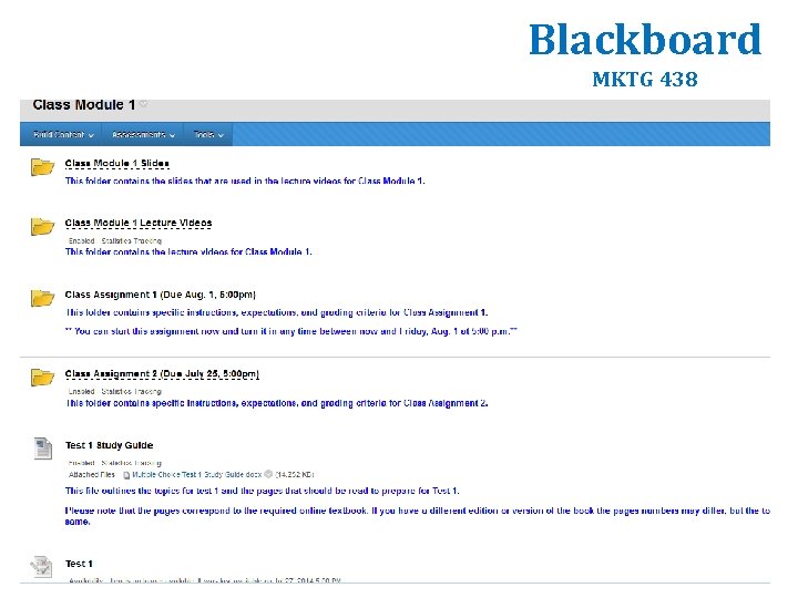 Blackboard MKTG 438 Blackboard MKTG 438