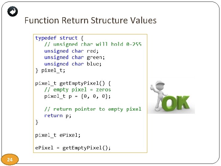 Function Return Structure Values 24 