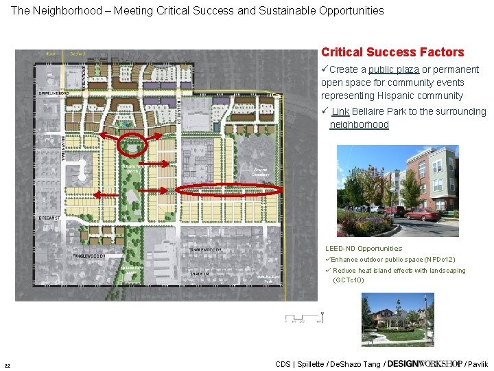 The Neighborhood – Meeting Critical Success and Sustainable Opportunities Critical Success Factors üCreate a