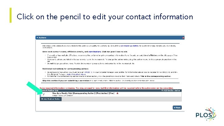 Click on the pencil to edit your contact information 