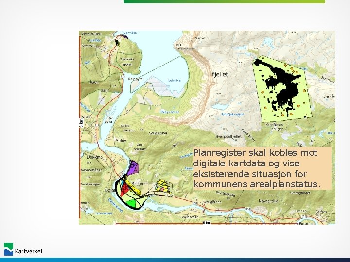 Planregister skal kobles mot digitale kartdata og vise eksisterende situasjon for kommunens arealplanstatus. 