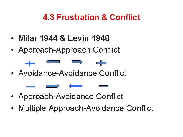 4. 3 Frustration & Conflict • Milar 1944 & Levin 1948 • Approach-Approach Conflict