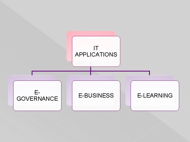 IT APPLICATIONS EGOVERNANCE E-BUSINESS E-LEARNING 