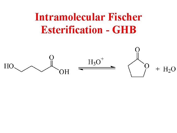 Intramolecular Fischer Esterification - GHB 