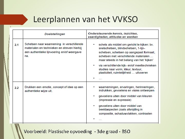 Leerplannen van het VVKSO Voorbeeld: Plastische opvoeding - 3 de graad - BSO 