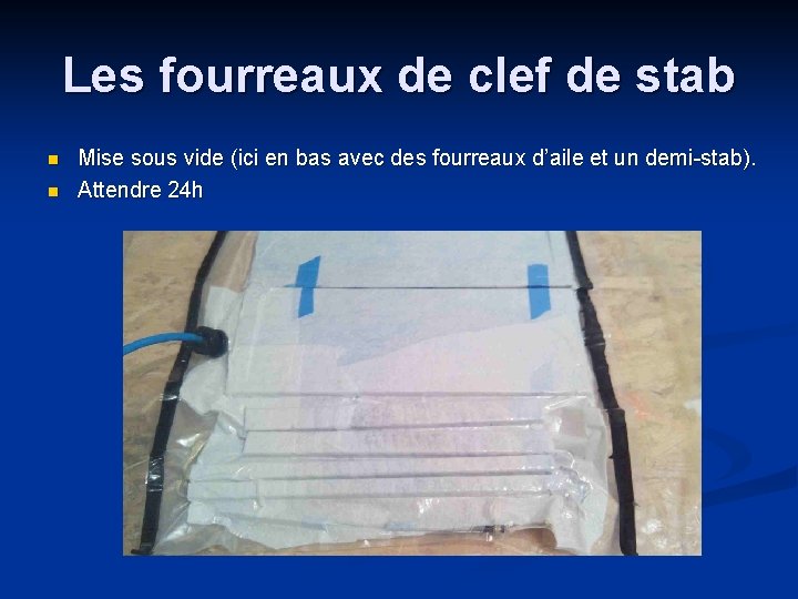 Les fourreaux de clef de stab n n Mise sous vide (ici en bas