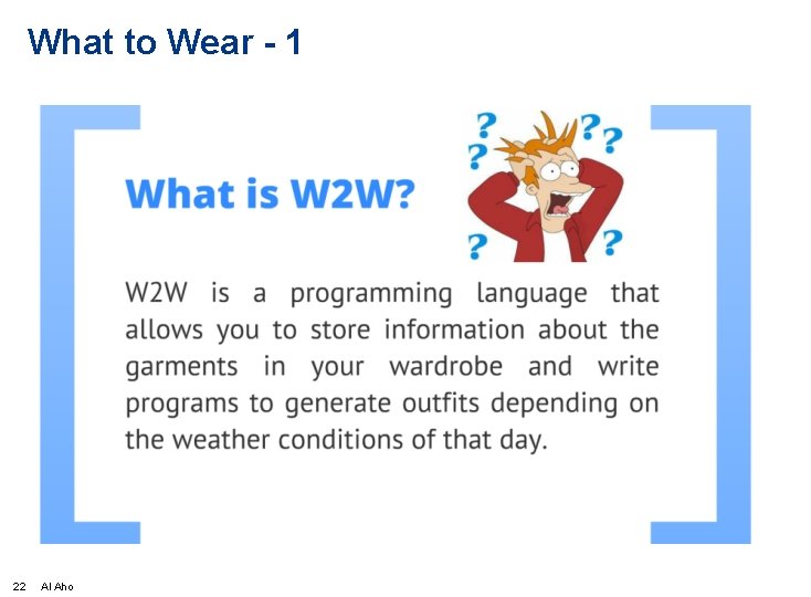 What to Wear - 1 22 Al Aho 