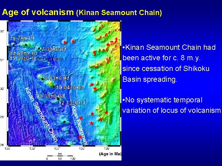 Age of volcanism (Kinan Seamount Chain) • Kinan Seamount Chain had been active for