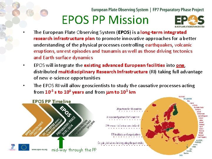 EPOS PP Mission • • • The European Plate Observing System (EPOS) is a