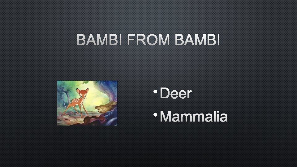 BAMBI FROM BAMBI • DEER • MAMMALIA 