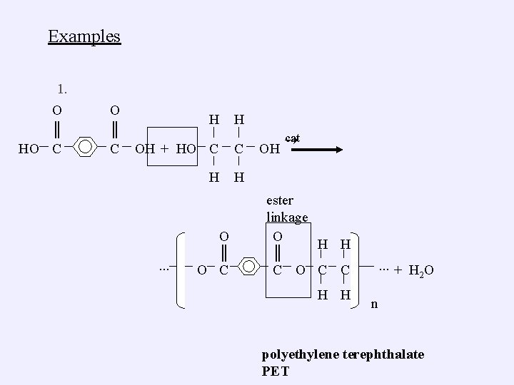 Examples 1. O ║ HO C O ║ C H H OH + HO
