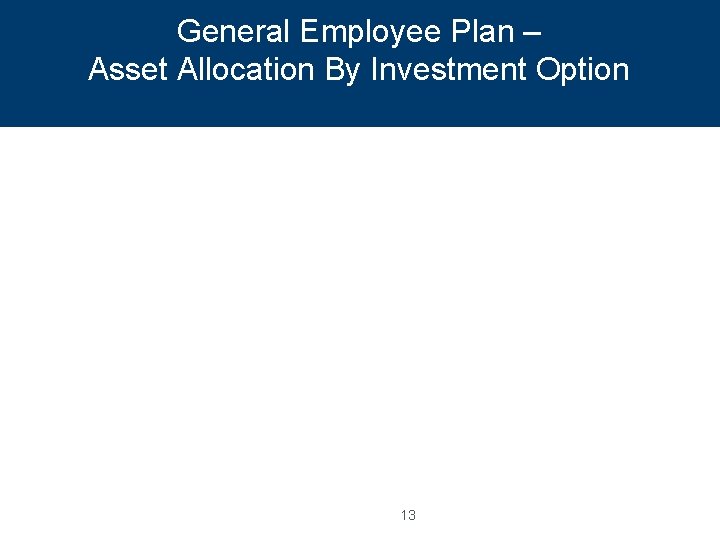 General Employee Plan – Asset Allocation By Investment Option 13 