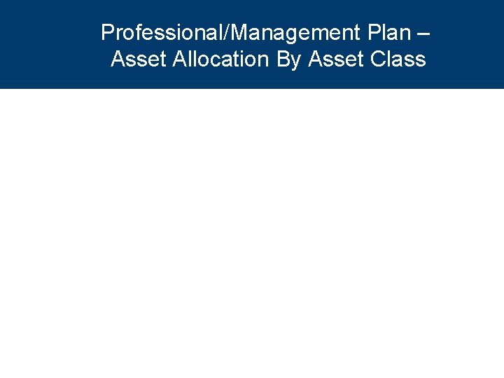 Professional/Management Plan – Asset Allocation By Asset Class 