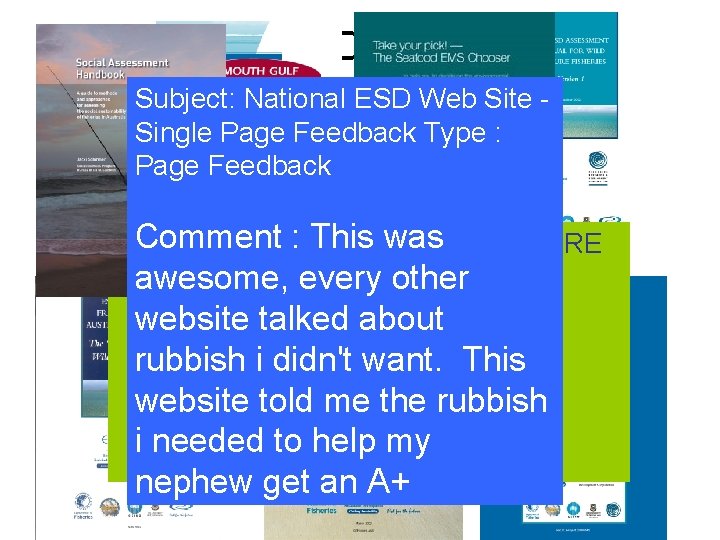 National ESD Subprogram Subject: National ESD Web Site Began in March 2000 it has