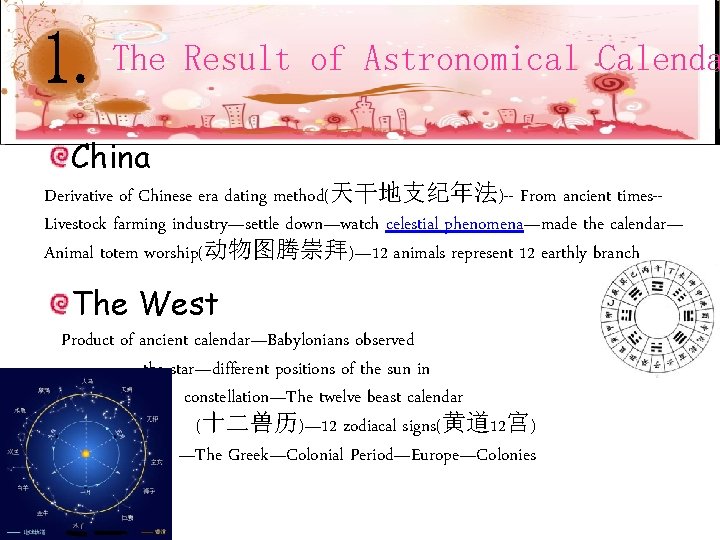 The Result of Astronomical Calenda China Derivative of Chinese era dating method(天干地支纪年法)-- From ancient