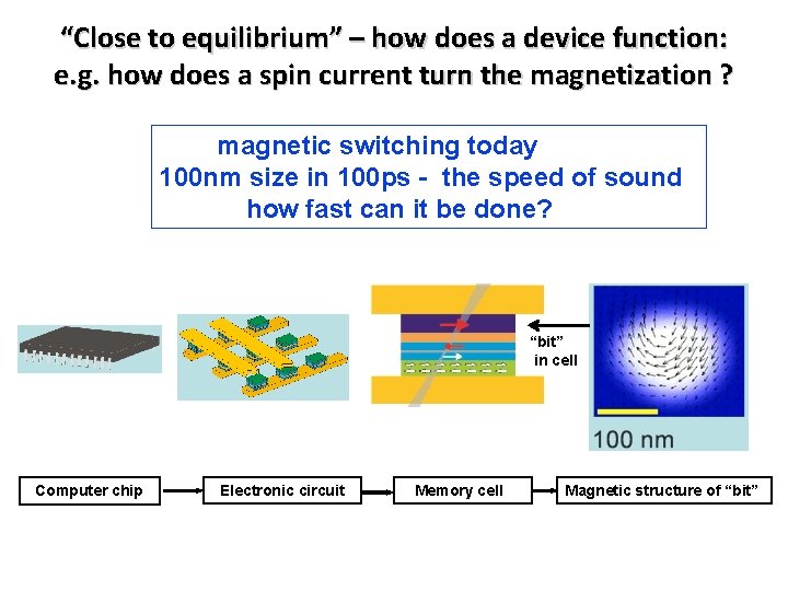 “Close to equilibrium” – how does a device function: e. g. how does a