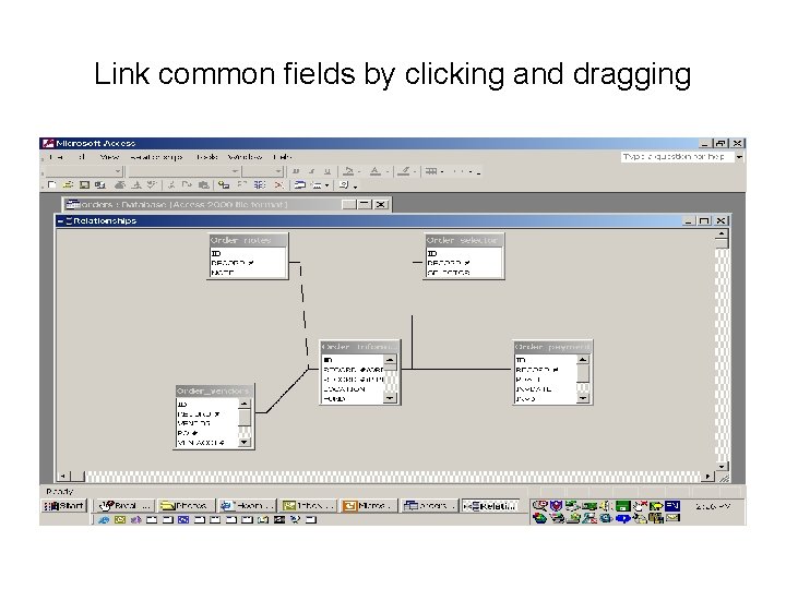 Link common fields by clicking and dragging 