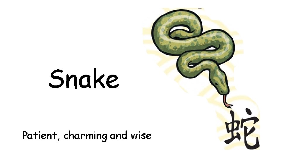 Snake Patient, charming and wise 