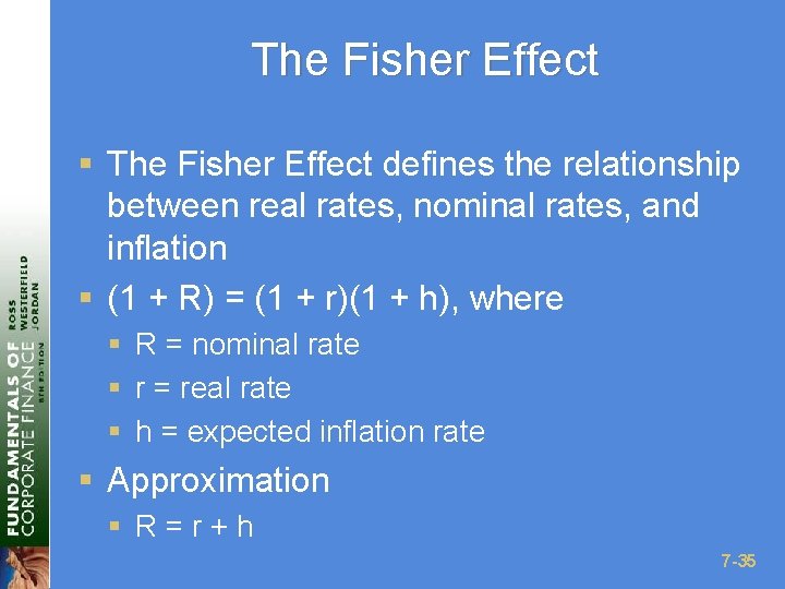 The Fisher Effect § The Fisher Effect defines the relationship between real rates, nominal
