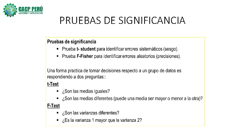 PRUEBAS DE SIGNIFICANCIA 