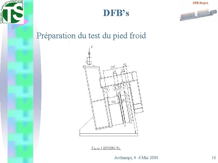 DFB Project DFB’s Préparation du test du pied froid Archamps, 4 -6 Mai 2004