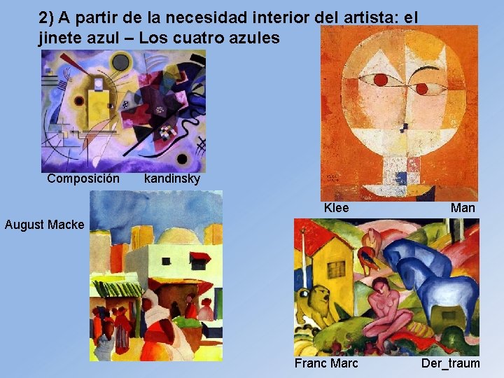 2) A partir de la necesidad interior del artista: el jinete azul – Los