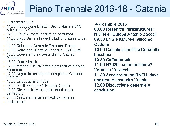 Piano Triennale 2016 -18 - Catania • 3 dicembre 2015 • 14. 00 Introduzione