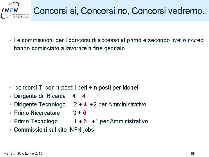 Concorsi si, Concorsi no, Concorsi vedremo. . • Le commissioni per I concorsi di