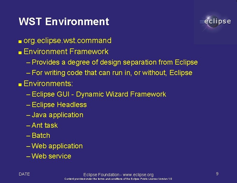 Eclipse WTP Project Web Service Tools Overview Chris