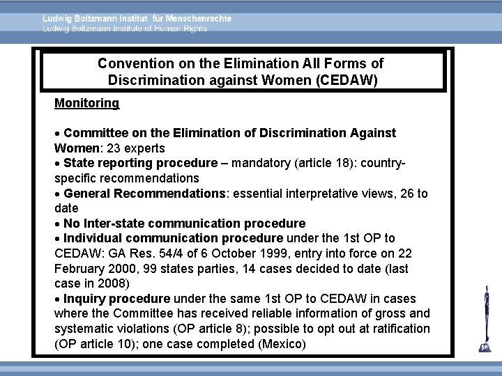 Convention on the Elimination All Forms of Discrimination against Women (CEDAW) Monitoring Committee on