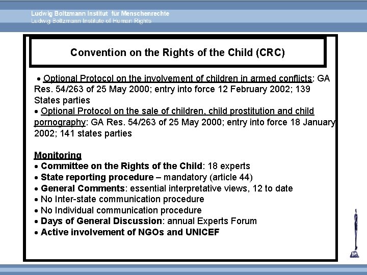 Convention on the Rights of the Child (CRC) Optional Protocol on the involvement of