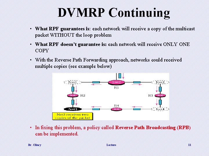 DVMRP Continuing • What RPF guarantees is: each network will receive a copy of