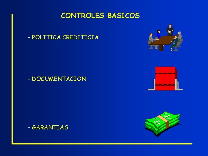 CONTROLES BASICOS - POLITICA CREDITICIA - DOCUMENTACION - GARANTIAS 