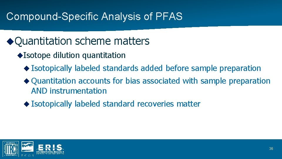 Compound-Specific Analysis of PFAS Quantitation Isotope scheme matters dilution quantitation Isotopically labeled standards added