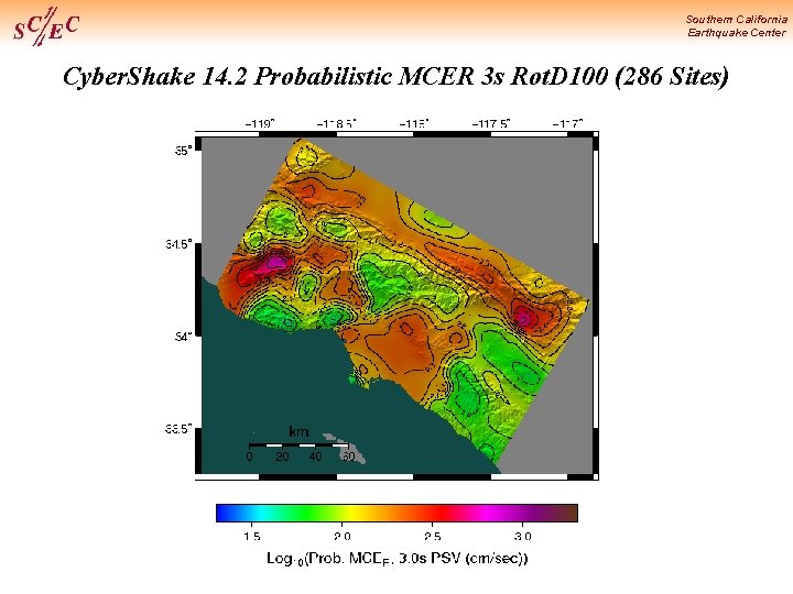 Southern California Earthquake Center Cyber. Shake 14. 2 Probabilistic MCER 3 s Rot. D