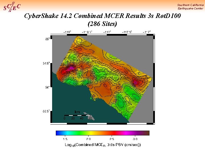 Southern California Earthquake Center Cyber. Shake 14. 2 Combined MCER Results 3 s Rot.