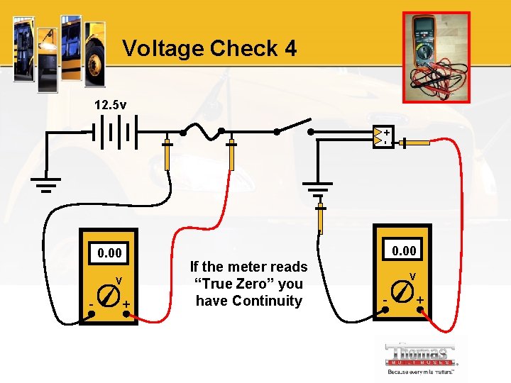Voltage Check 4 12. 5 v +- 0. 00 V - + 0. 00