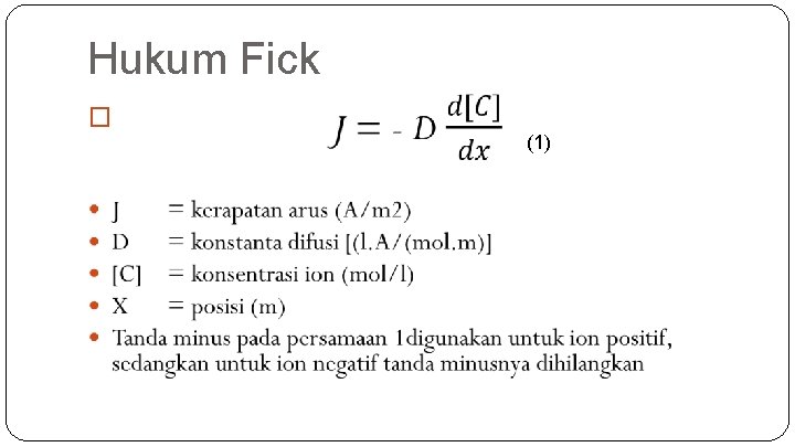 Hukum Fick � (1) 
