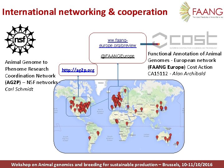 International networking & cooperation ww. faangeurope. org/preview @FAANGEurope Animal Genome to Phenome Research http: