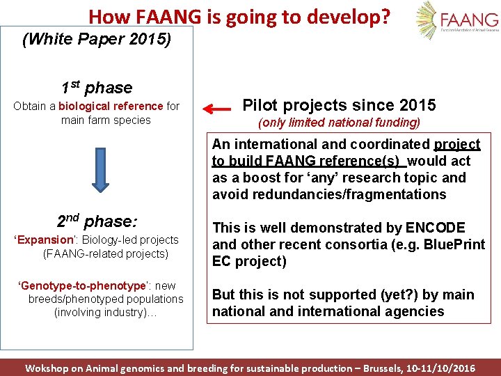 How FAANG is going to develop? (White Paper 2015) 1 st phase Obtain a
