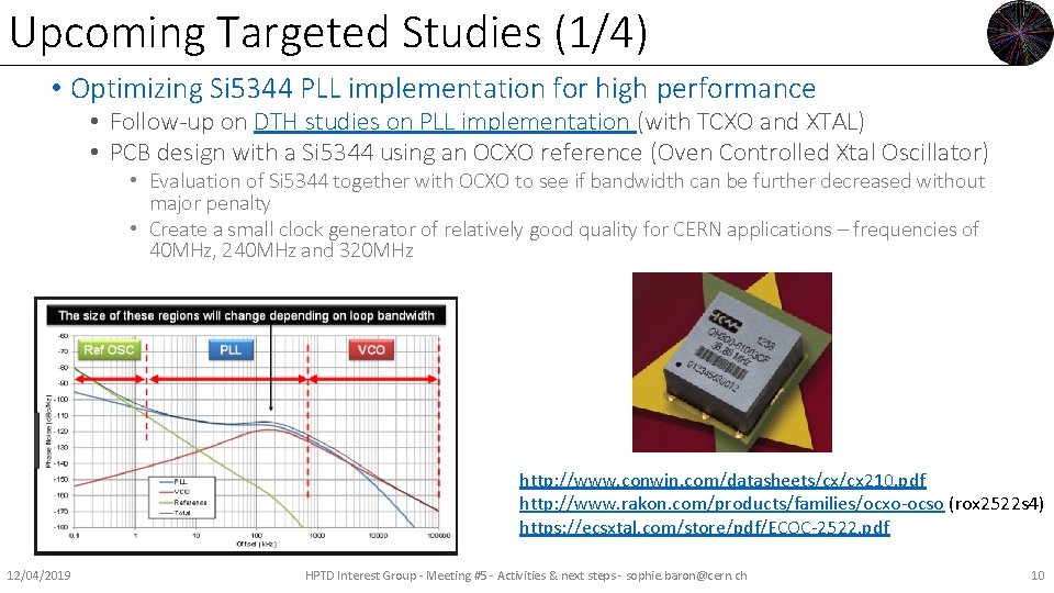 Upcoming Targeted Studies (1/4) • Optimizing Si 5344 PLL implementation for high performance •