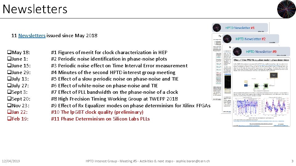 Newsletters 11 Newsletters issued since May 2018 q. May 18: q. June 15: q.