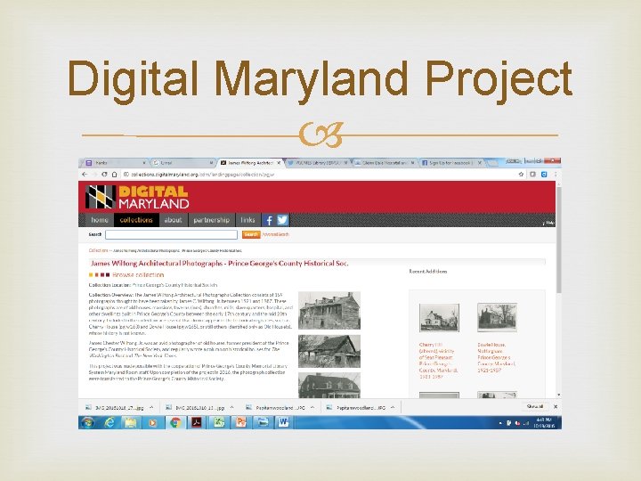 Digital Maryland Project 