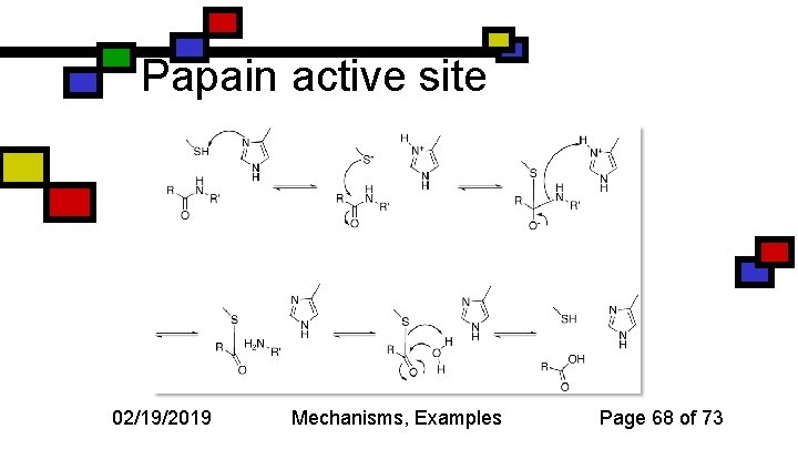 Papain active site 02/19/2019 Mechanisms, Examples Page 68 of 73 